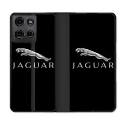 Housse cuir portefeuille Pour Motorola G75 5G Jaguar