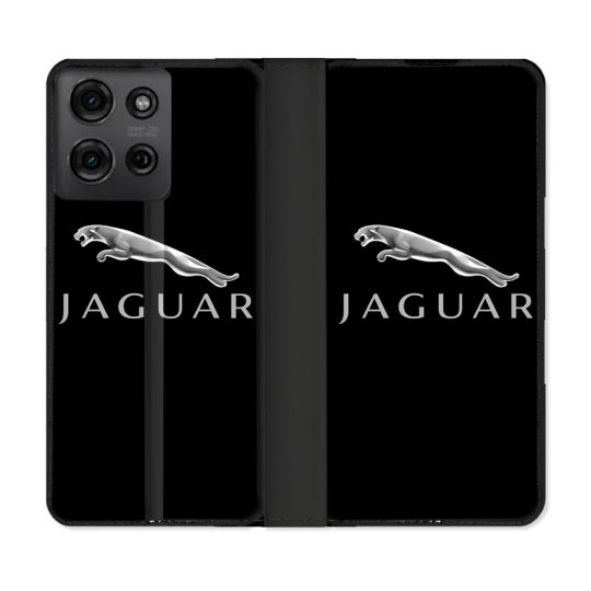 Housse cuir portefeuille Pour Motorola G75 5G Jaguar