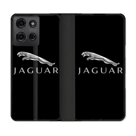 Housse cuir portefeuille Pour Motorola G75 5G Jaguar