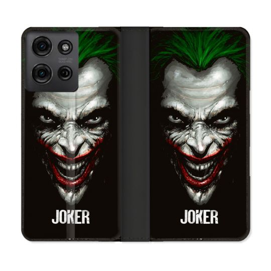 Housse cuir portefeuille Pour Motorola G75 5G Joker Noir