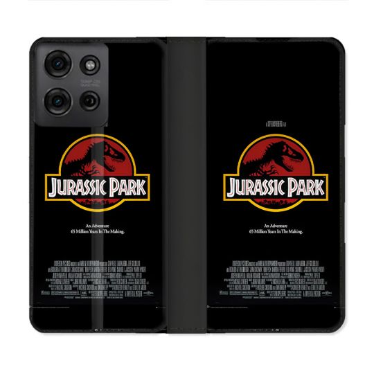 Housse cuir portefeuille Pour Motorola G75 5G Jurassic Park Affiche