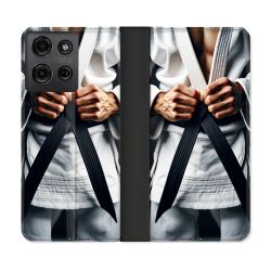 Housse cuir portefeuille Pour Motorola G75 5G Kimono Ceinture