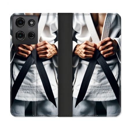Housse cuir portefeuille Pour Motorola G75 5G Kimono Ceinture