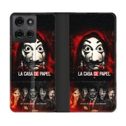 Housse cuir portefeuille Pour Motorola G75 5G La Casa De Papel