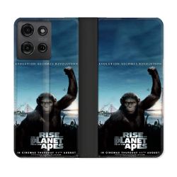 Housse cuir portefeuille Pour Motorola G75 5G La Planete Des Singes