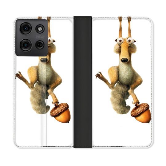 Housse cuir portefeuille Pour Motorola G75 5G L'âge de Glace Scratch Suspendu