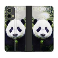 Housse cuir portefeuille Pour Motorola G85 5G Animal Panda Color