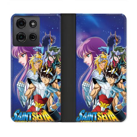 Housse cuir portefeuille Pour Motorola G75 5G Les Chevaliers Du Zodiaque
