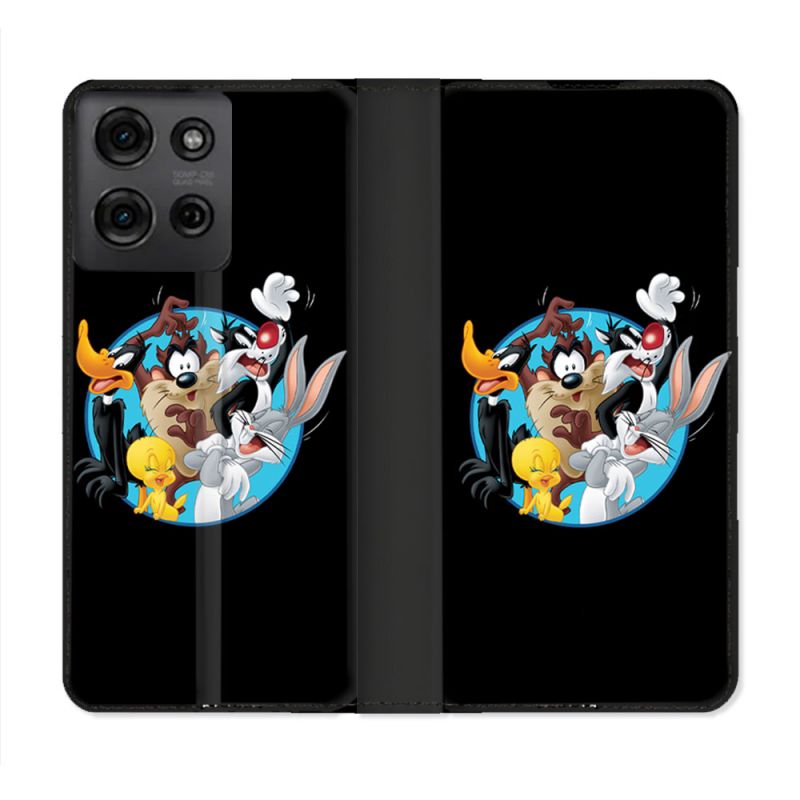 Housse cuir portefeuille Pour Motorola G75 5G Looney Tunes