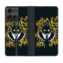 Housse cuir portefeuille Pour Motorola G75 5G Manga Assassination Classroom Kuro Noir