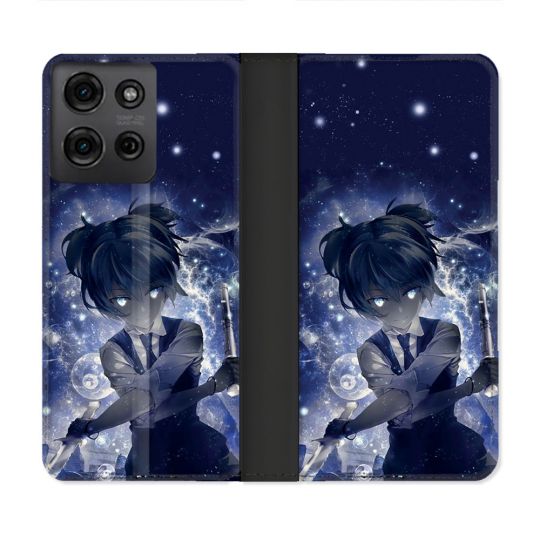 Housse cuir portefeuille Pour Motorola G75 5G Manga Assassination Classroom Nagisa