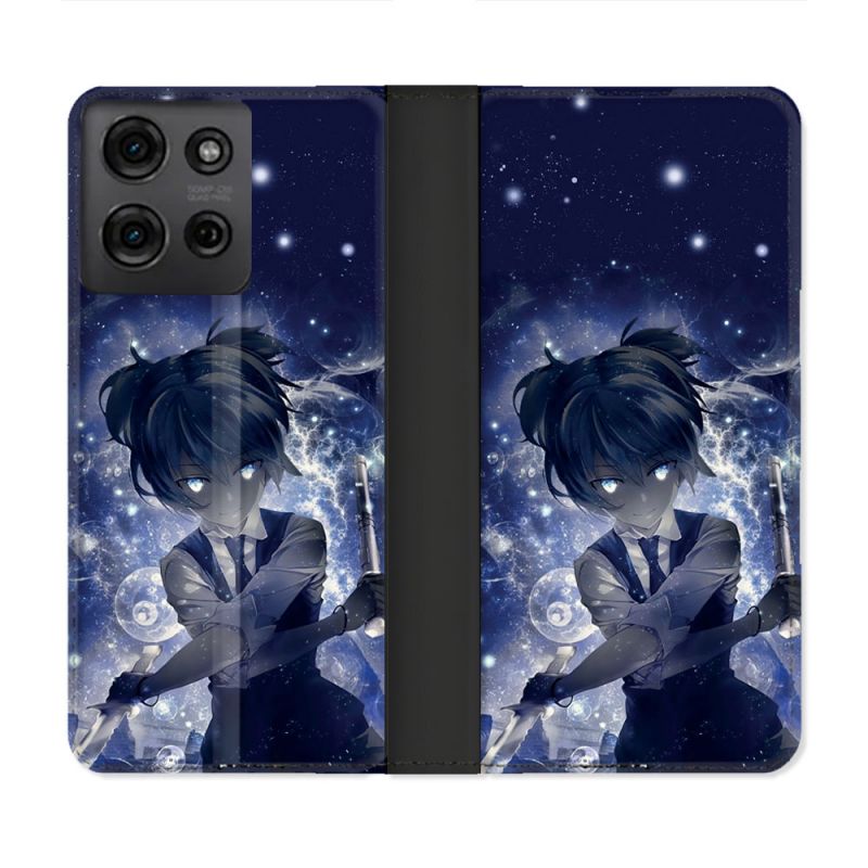 Housse cuir portefeuille Pour Motorola G75 5G Manga Assassination Classroom Nagisa