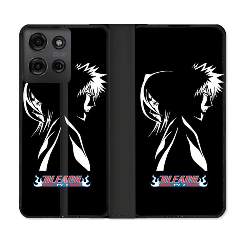 Housse cuir portefeuille Pour Motorola G75 5G Manga Bleach Duo
