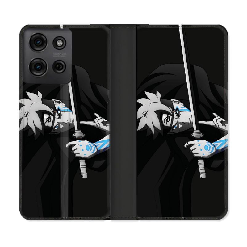 Housse cuir portefeuille Pour Motorola G75 5G Manga Boruto Epée