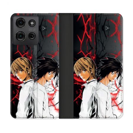 Housse cuir portefeuille Pour Motorola G75 5G Manga Death Note Duo