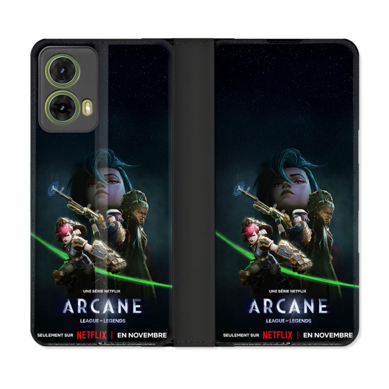 Housse cuir portefeuille Pour Motorola G85 5G Arcane Affiche