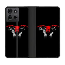 Housse cuir portefeuille Pour Motorola G75 5G Manga Death Note Noir