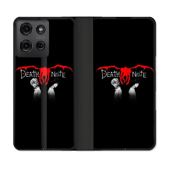 Housse cuir portefeuille Pour Motorola G75 5G Manga Death Note Noir