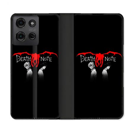 Housse cuir portefeuille Pour Motorola G75 5G Manga Death Note Noir