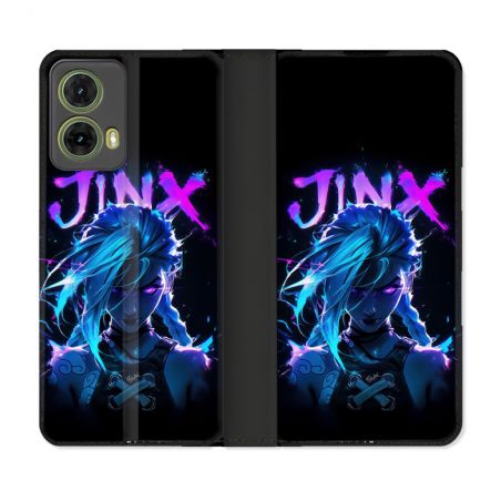 Housse cuir portefeuille Pour Motorola G85 5G Arcane Jinx Night