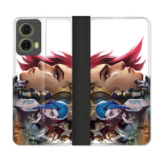 Housse cuir portefeuille Pour Motorola G85 5G Arcane Jinx Sœur