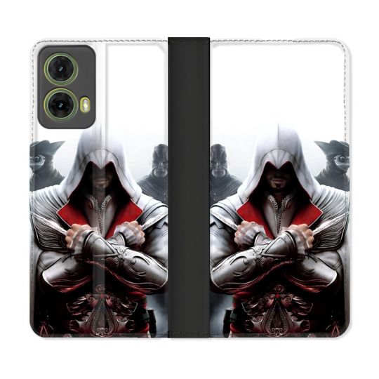 Housse cuir portefeuille Pour Motorola G85 5G Assassin Creed Mask