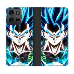 Housse cuir portefeuille Pour Motorola G75 5G Manga Dragon Ball Gogeta Visage