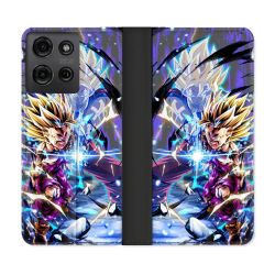 Housse cuir portefeuille Pour Motorola G75 5G Manga Dragon Ball Sangohan Duo