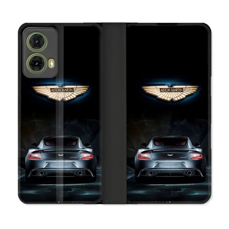 Housse cuir portefeuille Pour Motorola G85 5G Aston Martin