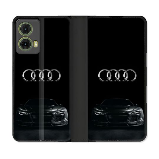 Housse cuir portefeuille Pour Motorola G85 5G Audi