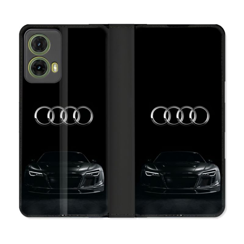 Housse cuir portefeuille Pour Motorola G85 5G Audi