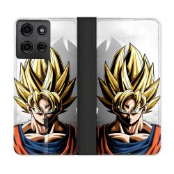 Housse cuir portefeuille Pour Motorola G75 5G Manga Dragon Ball Sangoku Portrait