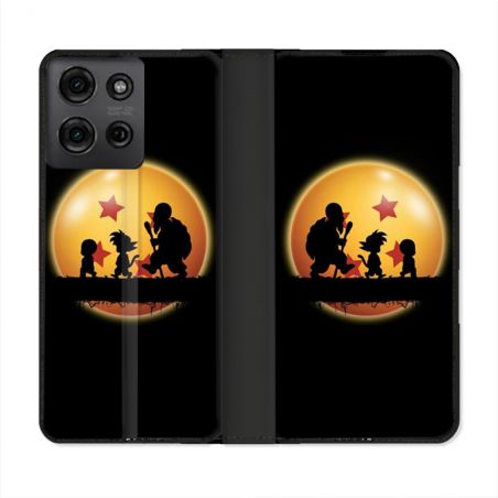 Housse cuir portefeuille Pour Motorola G75 5G Manga Dragon Ball Vintage