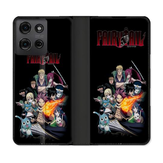 Housse cuir portefeuille Pour Motorola G75 5G Manga Fairy Tail Logo Team