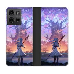 Housse cuir portefeuille Pour Motorola G75 5G Manga Frieren