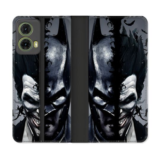 Housse cuir portefeuille Pour Motorola G85 5G Batman Joker