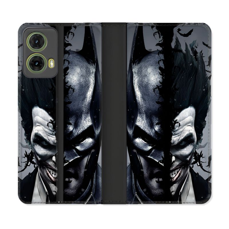Housse cuir portefeuille Pour Motorola G85 5G Batman Joker