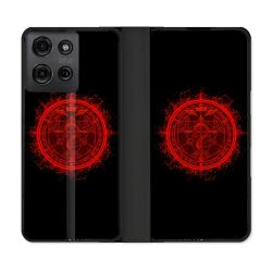 Housse cuir portefeuille Pour Motorola G75 5G Manga Fullmetal Alchemist Logo