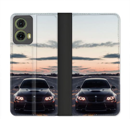 Housse cuir portefeuille Pour Motorola G85 5G BMW Serie