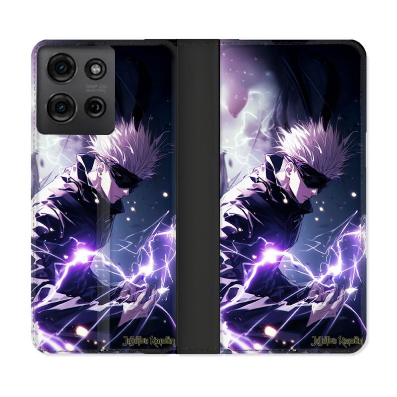 Housse cuir portefeuille Pour Motorola G75 5G Manga Jujutsu Kaisen Gojo Saturo