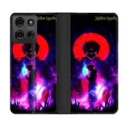 Housse cuir portefeuille Pour Motorola G75 5G Manga Jujutsu Kaisen Itadori Sukuna