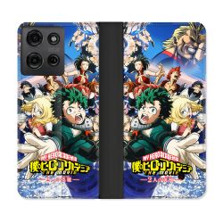 Housse cuir portefeuille Pour Motorola G75 5G Manga My Hero Academia Affiche