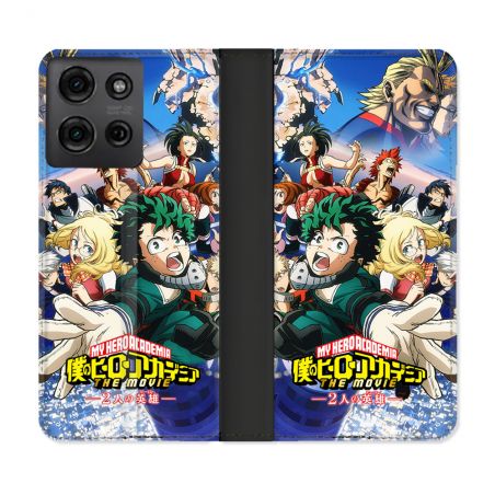 Housse cuir portefeuille Pour Motorola G75 5G Manga My Hero Academia Affiche
