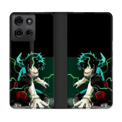 Housse cuir portefeuille Pour Motorola G75 5G Manga My Hero Academia Deku