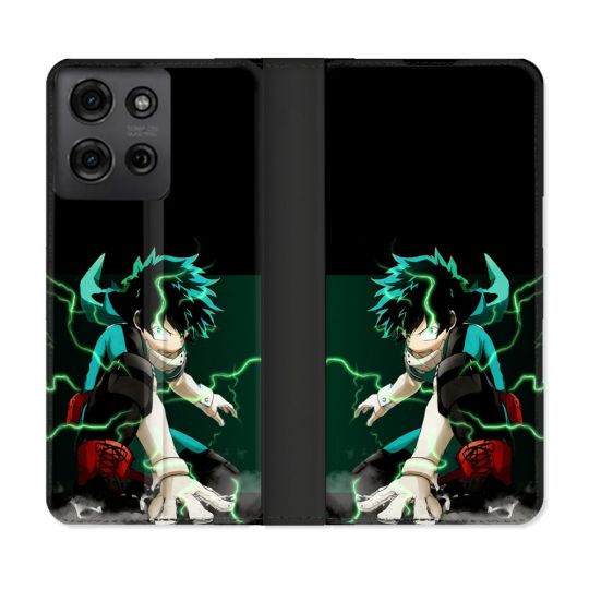 Housse cuir portefeuille Pour Motorola G75 5G Manga My Hero Academia Deku
