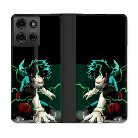 Housse cuir portefeuille Pour Motorola G75 5G Manga My Hero Academia Deku