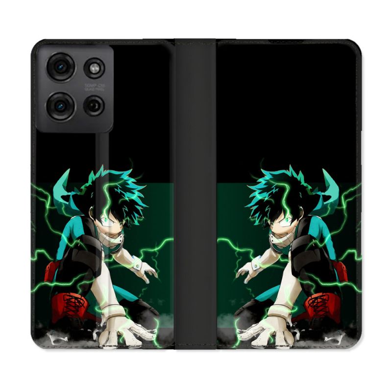 Housse cuir portefeuille Pour Motorola G75 5G Manga My Hero Academia Deku