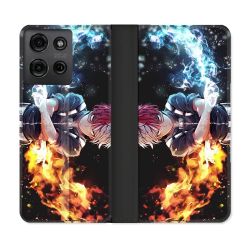 Housse cuir portefeuille Pour Motorola G75 5G Manga My Hero Academia Shoto