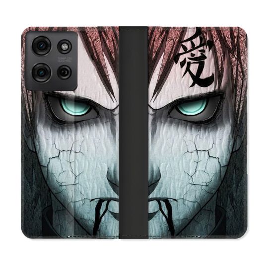 Housse cuir portefeuille Pour Motorola G75 5G Manga Naruto Gaara