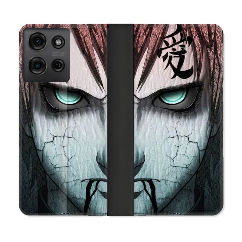 Housse cuir portefeuille Pour Motorola G75 5G Manga Naruto Gaara